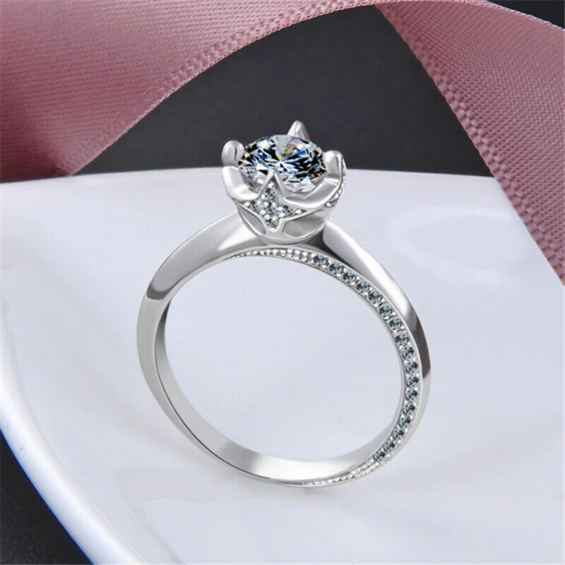 XINSOM 여성을위한 정품 925 스털링 실버 반지 럭셔리 지르콘 약혼 결혼 반지 2020 파인 쥬얼리 걸스 선물 20FEBR3