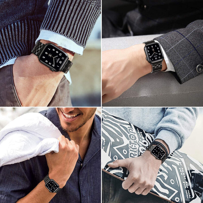 Metalen Polsband Voor Apple Horloge Se 44Mm Band Serie 7 6 5 4 40Mm Business Roestvrij Stalen Armband voor Iwatch 3 Band 38Mm 42Mm