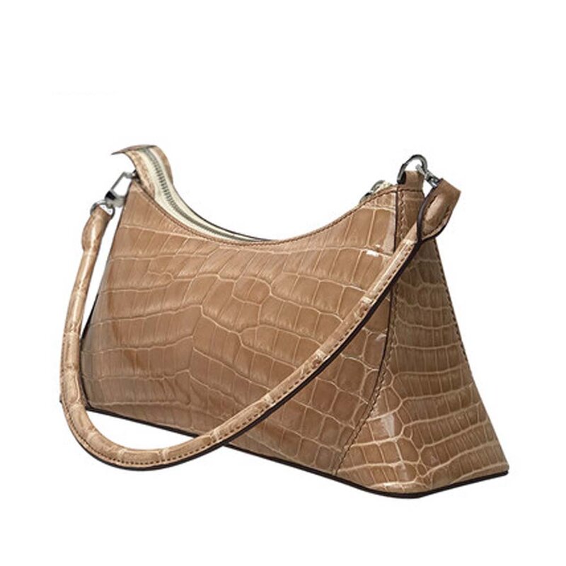 Yongliang novo pacote axilar saco de crocodilo destaques pele brilhante bolsa feminina moda couro de crocodilo bolsa feminina