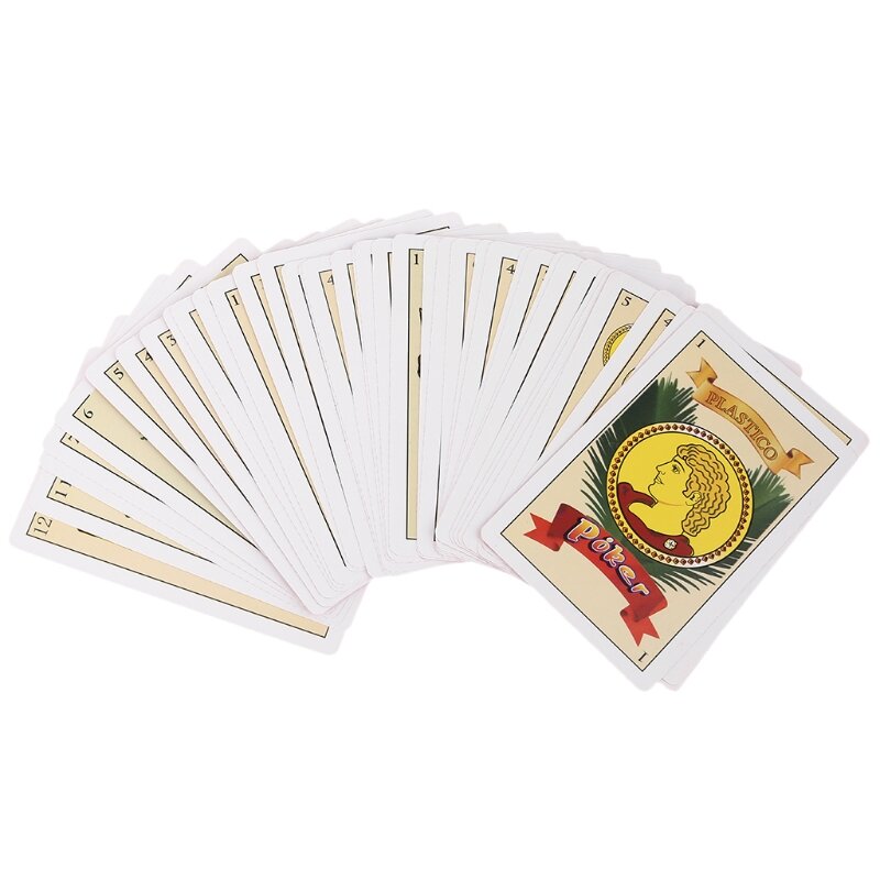 40pcs/set Spanish Playing Cards PVC Plastic Poker Cards Family Party Board Game RXBB