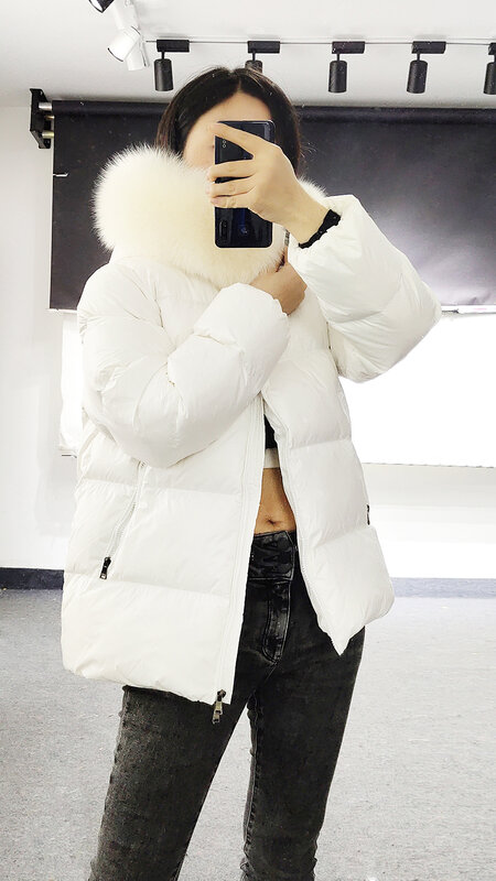 2021Moomaokong hooded duck jacket, warm coat, warm PARKA and fox fur collar, feather jacket, winter cotton clothes