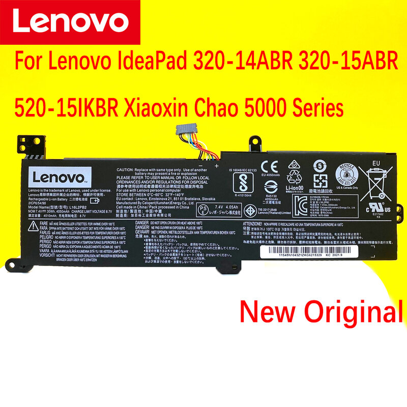 Оригинальный аккумулятор для ноутбука Lenovo Ideapad 320-15IKB -15IAP -15AST -15ABR -14ABR 520-15IKBR 330-15IC L16S2PB2 L16L2PB1 L16L2PB2