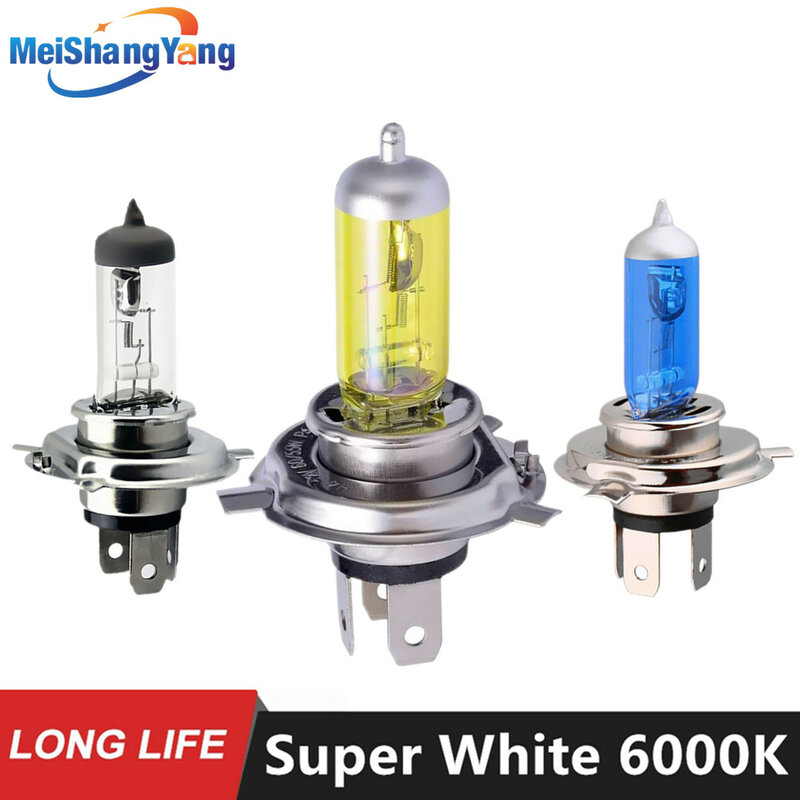 1PCS Super White Halogen Bulb H4 H7 12V 55W/60W 3000K 4300K 6000K Quartz Glass Car Headlight Lamp motorcycle light lamp