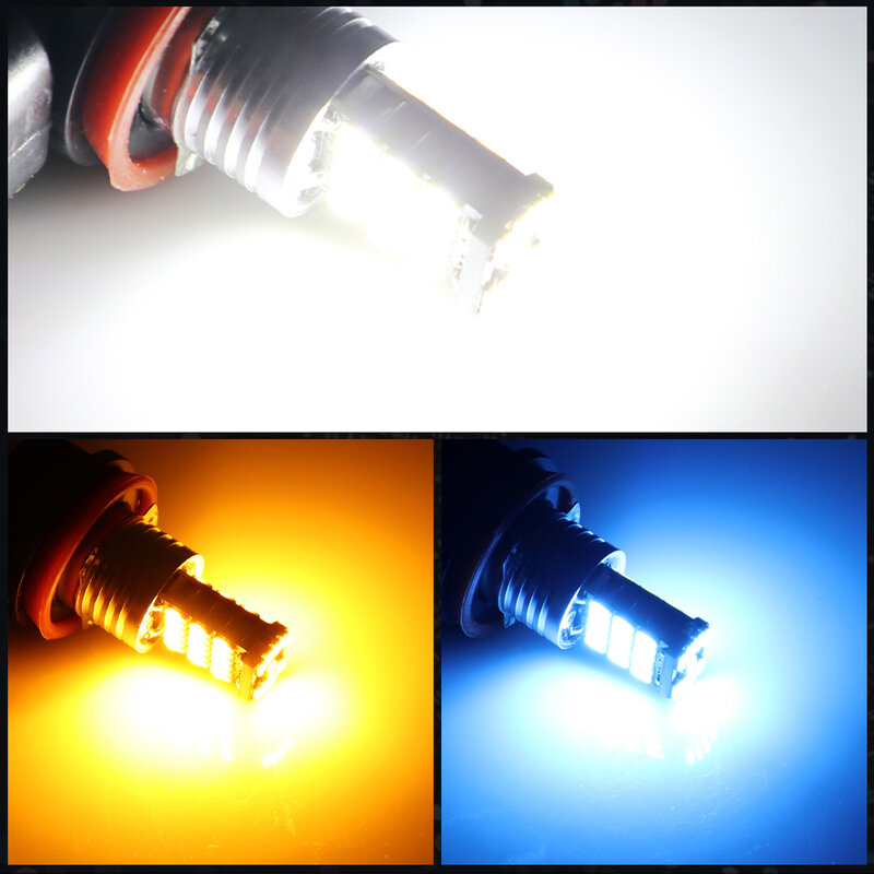 1PCs หมอก H1 H3 LED H7 H11 H8 9006 HB4 9005 HB3ไฟหน้ารถหลอดไฟหลอดไฟ LED 4014ชิปไฟตัดหมอกอัตโนมัติไฟวิ่ง