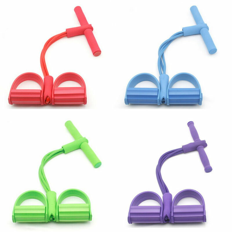 4 Tubes Strong Fitness Yoga Resistance Bands Latex Pedal Sit- up Shaping Exerciser Puller Rope Resistance Movement Equipment