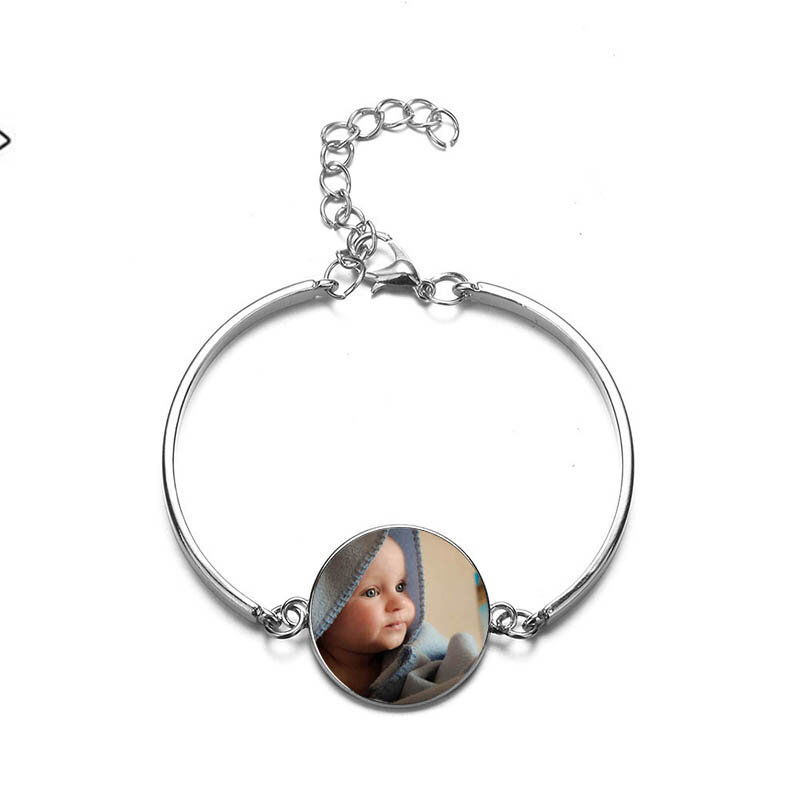 100pcs Personalized Photo Bracelet Customized Baby Photos Mom, Dad, Grandparents Favorite Gifts for Family