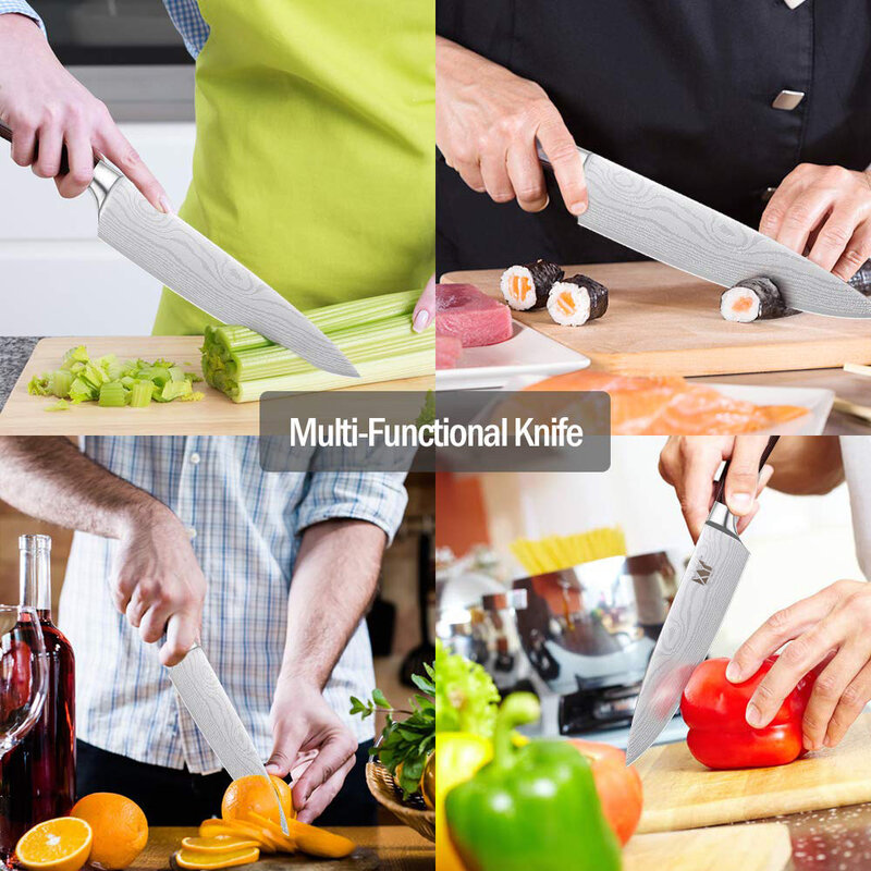 XYj couteaux de cuisine en acier inoxydable couteau outils nouveauté 2019 couleur bois poignée fruits légumes viande outils de cuisson accessoires