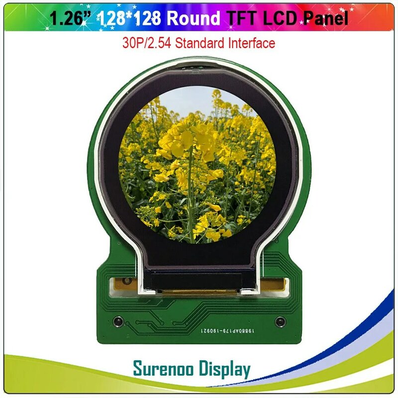 1.26 / 2.2 Inch Round Circle Circular128X128 TFT LCD Display Module Screen Build-in ST7687S Parallel SPI for Arduino