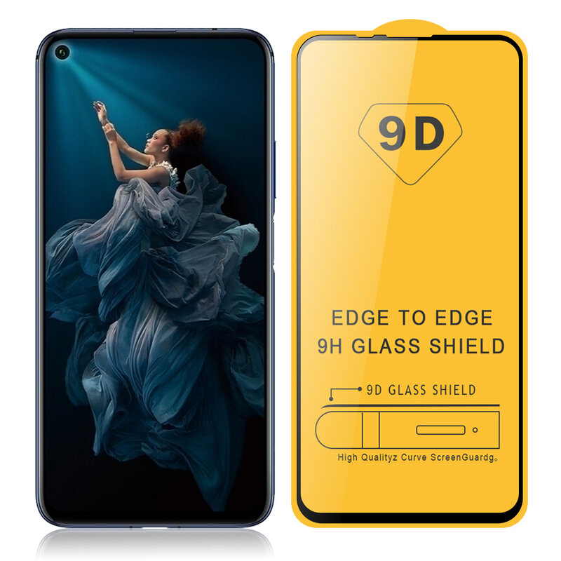 9D กระจกนิรภัยสำหรับ Huawei Honor 20แก้ว Honor 20 Pro 6.26 "เต็มหน้าจอป้องกัน9H ป้องกันการระเบิดฟิล์ม