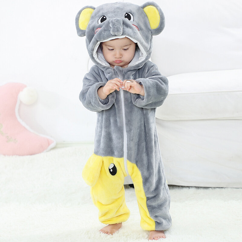 Newborn Baby Clothes 2022 Autumn Winter Flannel Cute Infant Baby Boys Romper Cartoon Girls Hooded Jumpsuit For Kids Sleeping Bag