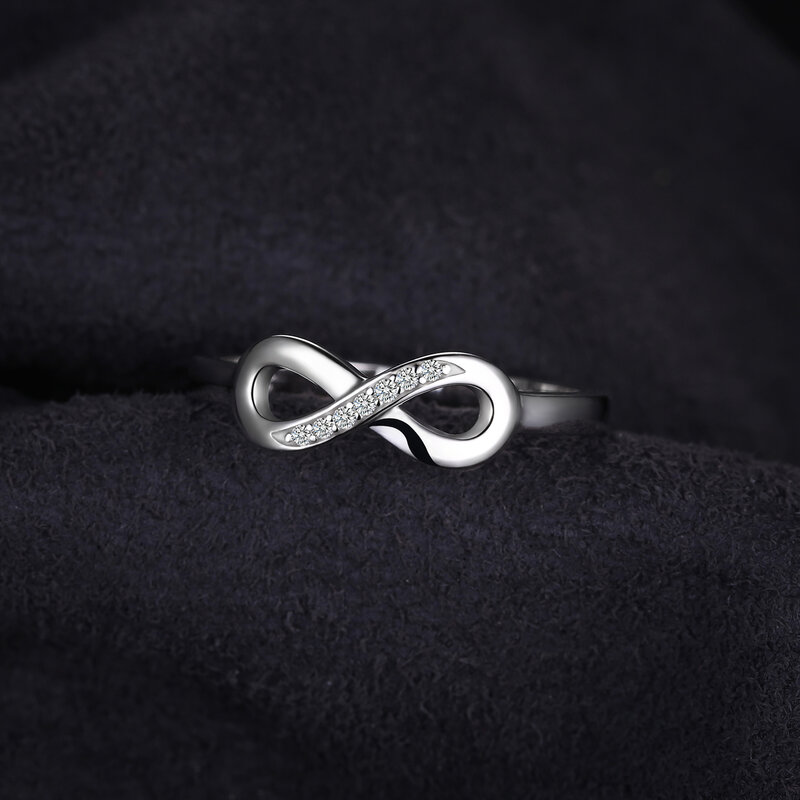 JewelryPalace-anel empilhável de zircônia cúbica para mulheres, prata esterlina 925, amor do nó infinito