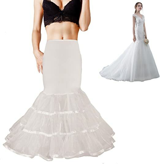 Women Mermaid Wedding Petticoat Fishtail Underskirt Trumpet Crinoline for Dress