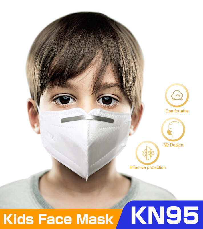 Детский респиратор FFP2 KN95, противозапотевающая маска для мальчиков и девочек, многоразовый респиратор
