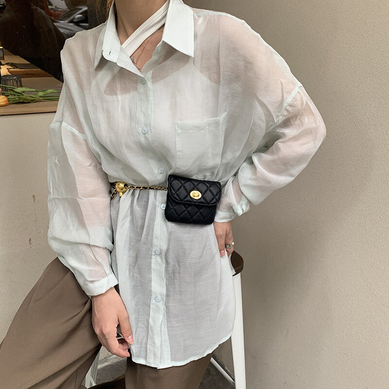 YoReAi New Women Fashion Waist Pack PU Fanny Packs Simple Female Belt Bag Phone Chain Bags For Lady Casual Lipstick Coin Purse