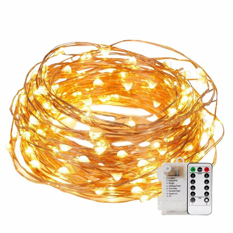 Guirnalda de luces LED de alambre de cobre para Navidad, guirnalda interior para dormitorio, hogar, boda, decoración de Año Nuevo, puerto USB, 5M/10M/20M