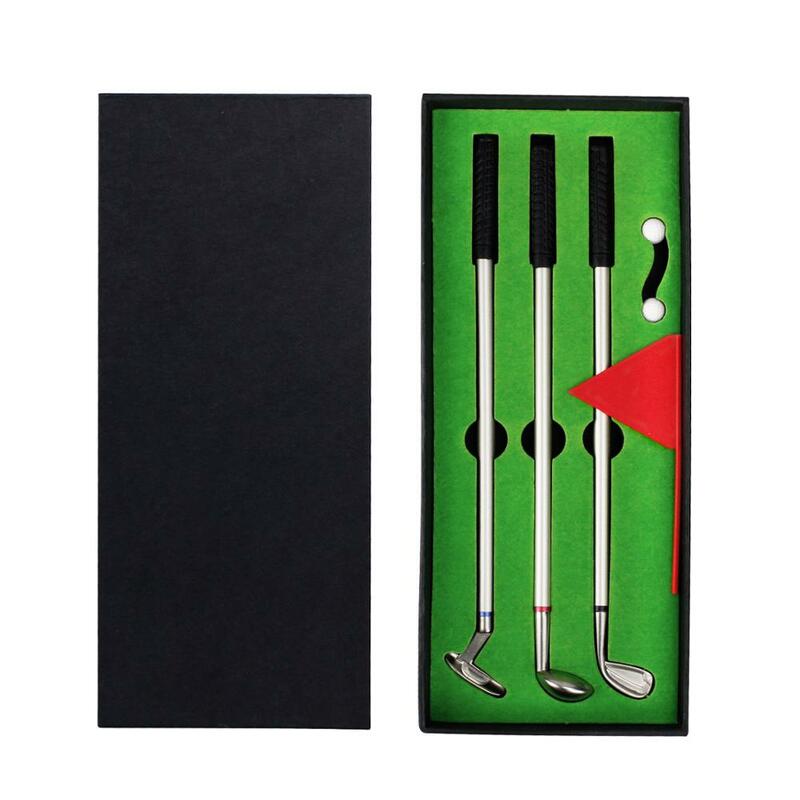 Mini Golf Club Pen Gift Set, Decoração de Mesa, Esferográfica, Novidade Suprimentos