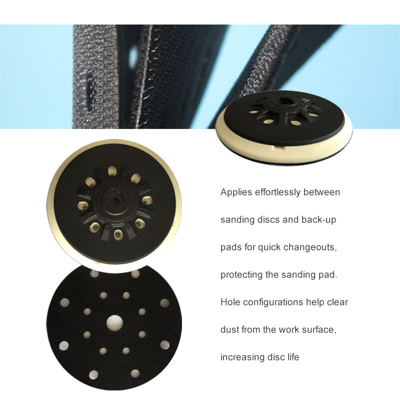 Disque de protection de surface ultra mince, 6 pouces, 17 trous, 150mm, sous-interface pour le polissage et le meulage, crochet et boucle, 2 pièces