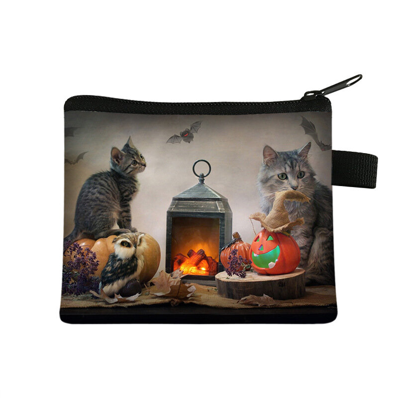 Portamonete New Animal Cat portafoglio per bambini studente borsa per carte portatile borsa per chiavi portamonete borsa a mano in poliestere Mini borsa Sac