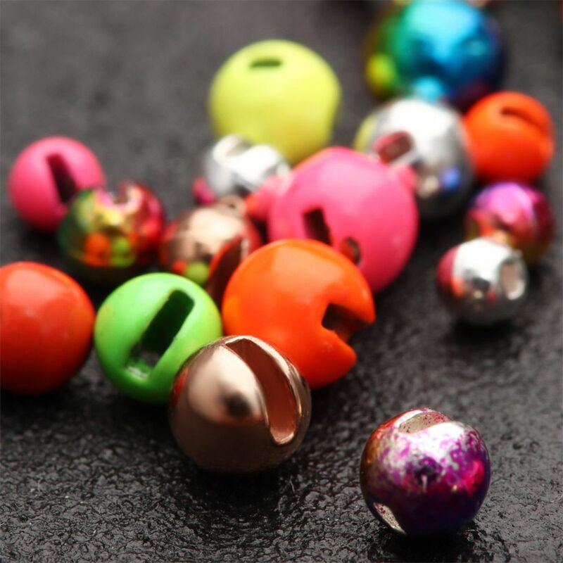25 Buah/Lot 9 Warna Memancing Kualitas Tinggi Dirancang Bagus Logam Campuran Tungsten Terbang Mengikat Bahan Slotted Bead Tungsten Beads