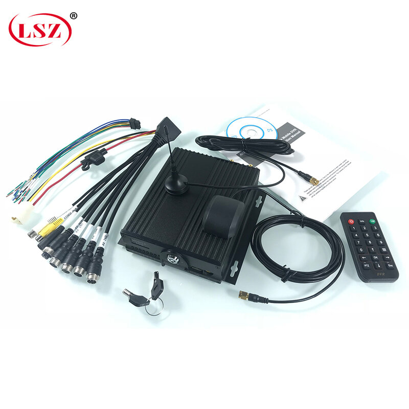LSZ-tarjeta sd dual hd de 4 canales, dispositivo de monitoreo de grabación de vídeo en red remota, autobús escolar/camión de bomberos/vehículo de ingeniería, 4g, gps, mdvr