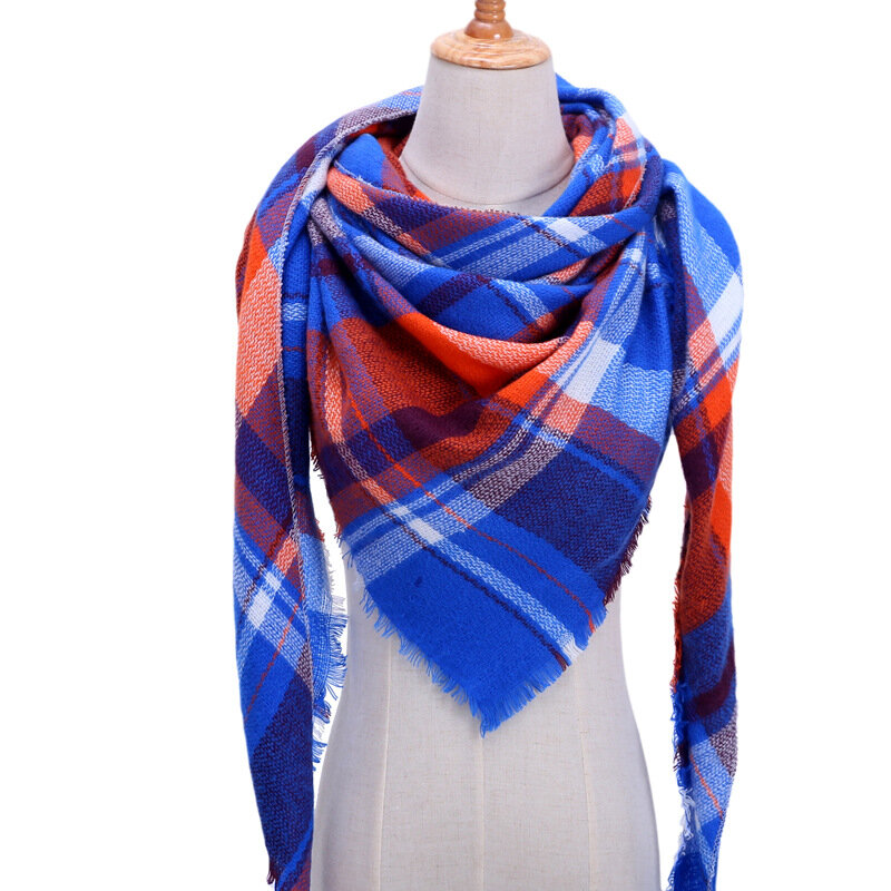 Новый дизайн 2021, брендовый женский шарф, модные клетчатые зимние кашемировые шарфы, Женская шаль из пашмины, шарф, Теплая бандана