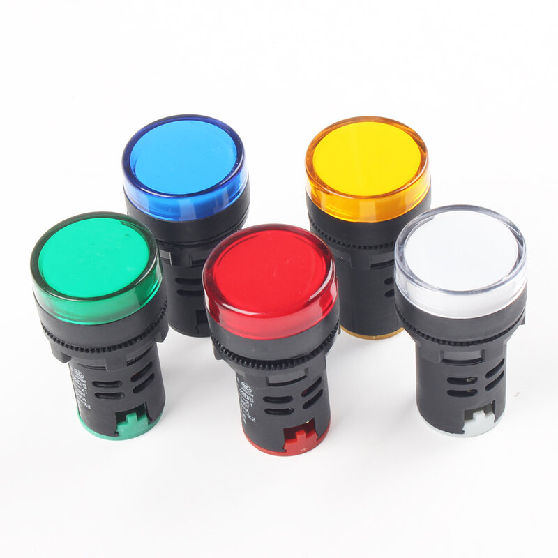 Ad16 22 AD16-22 5 цветов AC220V пластиковый индикатор питания, сигнасветильник 22 мм, размер крепления, светодиодный индикатор