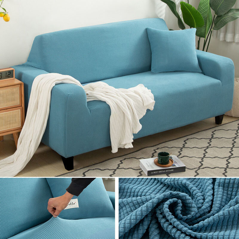 Housse extensible pour canapé et fauteuil 1/2/3/4 places, pour salon, couleur unie