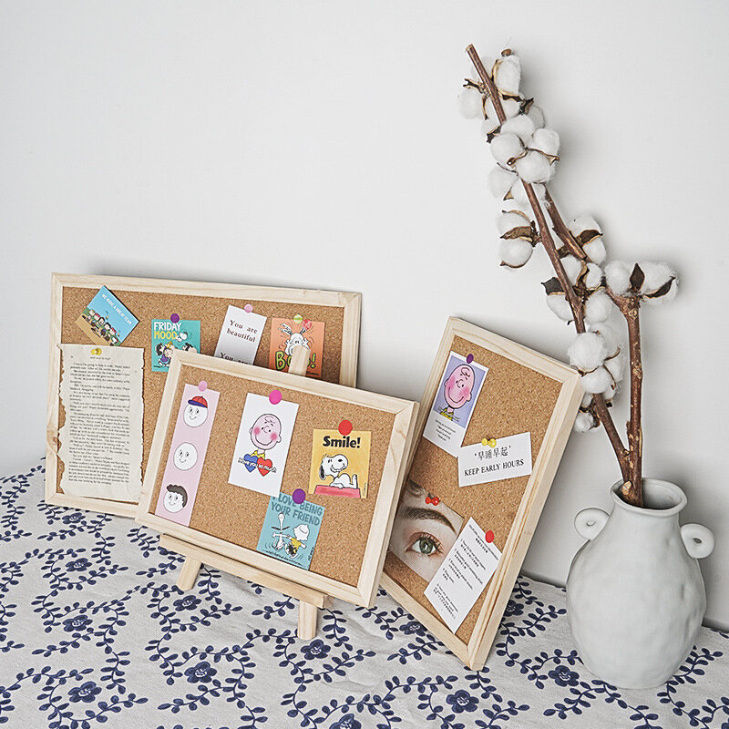Tablero de mensajes de letras de Madera Suave Kawaii, tarjeta postal decorativa, tablero de corcho para pared, papel de notas, papel de fondo, papelería
