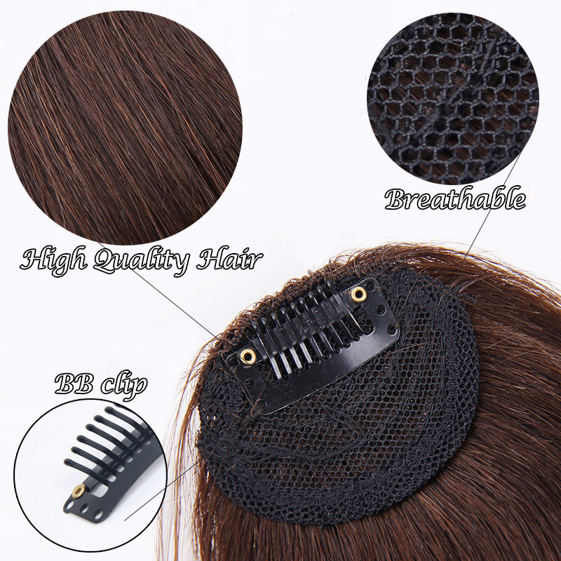 Короткая синтетическая аккуратная челка Pageup, накладные волосы черного, коричневого, светлого цветов для женщин