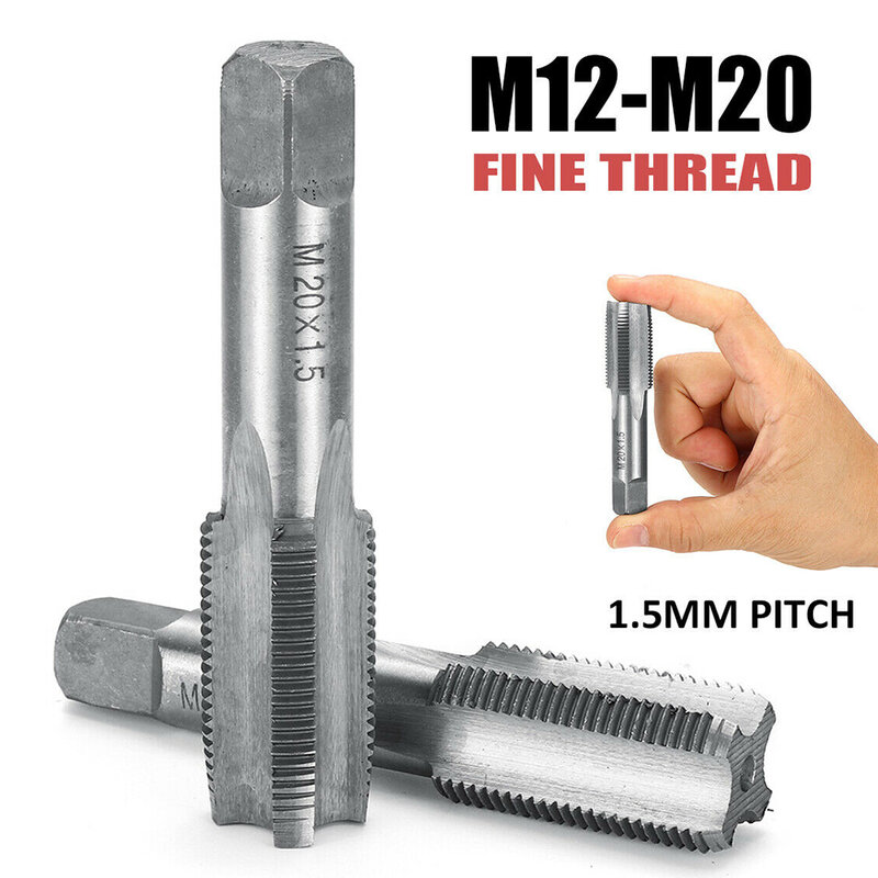 1Pair Hand Taps Right Hand Machine Straight Fluted Fine Thread Metric Connector High Speed Steel Hand Taps Tools