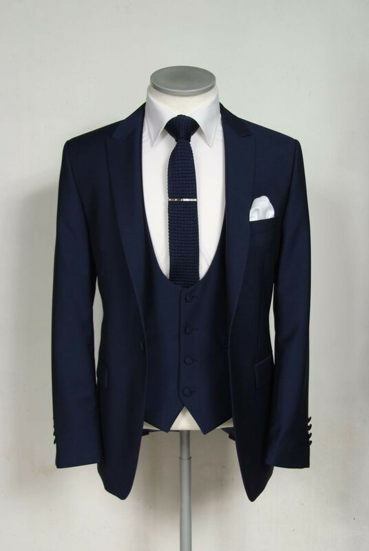 SZMANLIZI-trajes de boda para hombre, esmoquin Formal en color azul marino, trajes de fiesta ajustados para novio, chaqueta, chaleco, pantalón, 2022