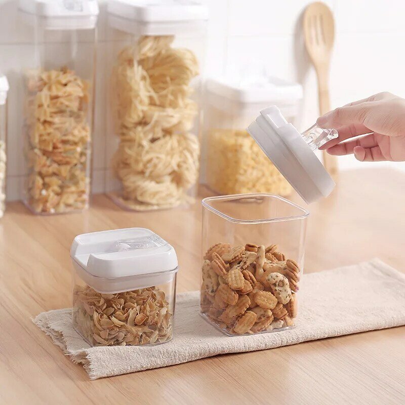 set Kitchen Refrigerator Noodle Box Draw cereal container Lid Plastic Container Food Storage Crisper kitchen storage jars pasta