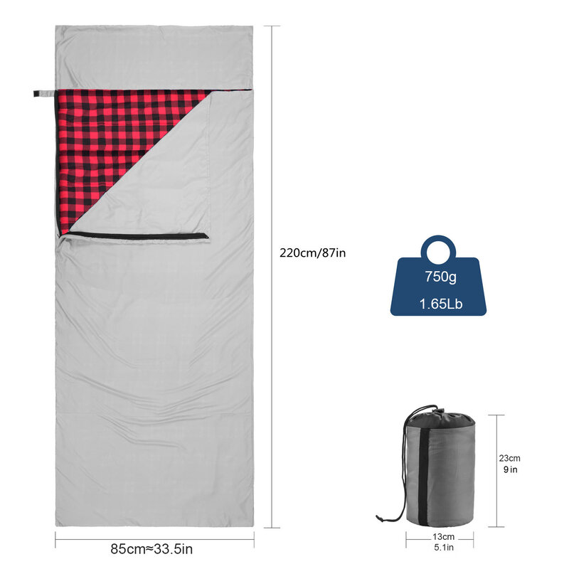 Flanela aquecida saco de dormir forro com saco de compressão, ultra leve, acampamento ao ar livre, viagem lençol, interface USB, quente, saco