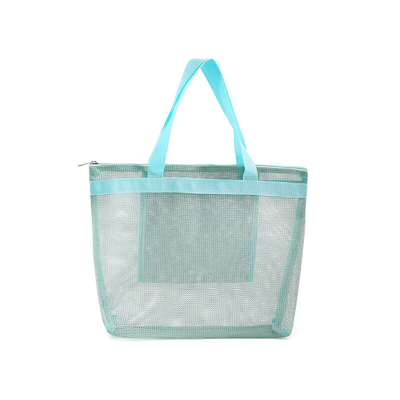 Bolso de malla transparente para mujer, bolsa de hombro de gran capacidad para viaje, playa, verano, informal, Color sólido, vacaciones