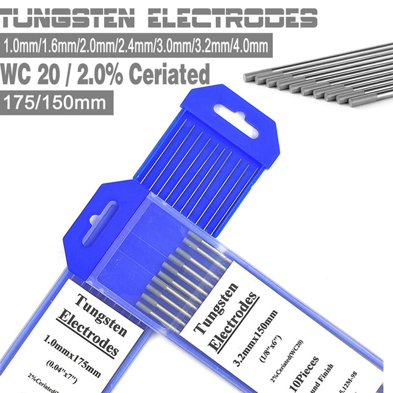 WC20 2.0% керамические (серые) 150 мм/175 мм 1,0/1,6/2,0/2,4/3,0/3,2/4,0 мм Tig стержни, профессиональные вольфрамовые электроды, сварочные стержни TIG