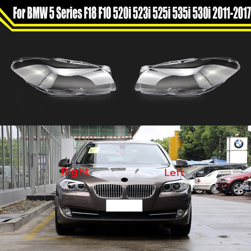 Pantalla de cristal para faros delanteros de coche, carcasa para BMW serie 5, F18, F10, 520i, 523i, 525i, 535i, 530i, 2011 ~ 2017