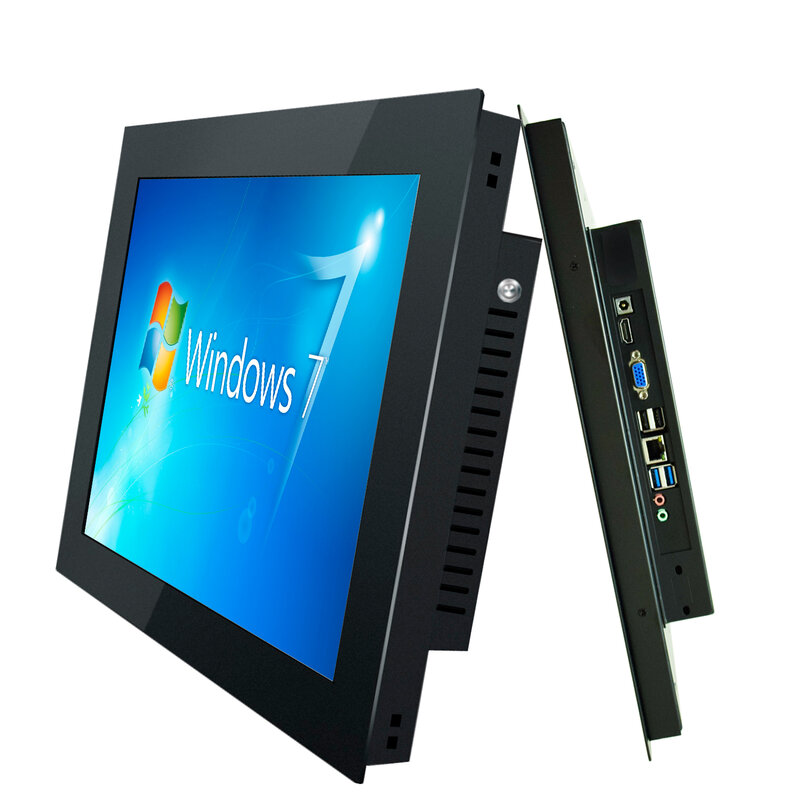 14 15.6 17.3 Inch Embedded Industrial Computer All-in-one PC Panel with Resistive Touch Screen Built in WiFi for Win10 Pro