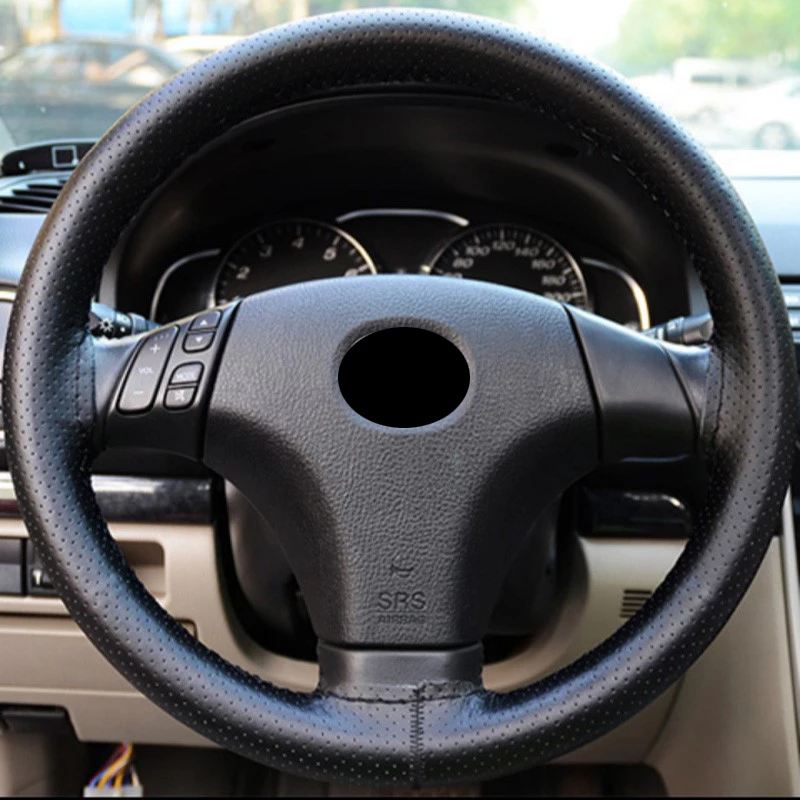 Trança no volante do carro cobertura de volante com agulhas e rosca couro artificial diâmetro 38cm acessórios do carro automóvel