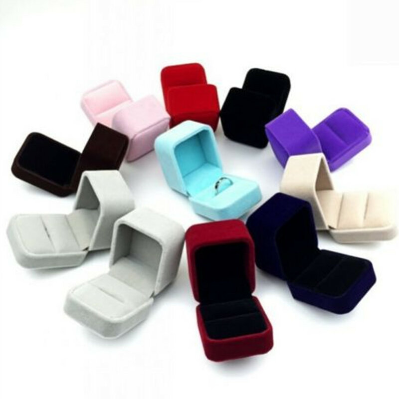 Velvet Jewelry Box Octagonal Earring Ring Box Wedding Ring Box Jewelry Display Holder Organizer Storage Gift Packaging Case