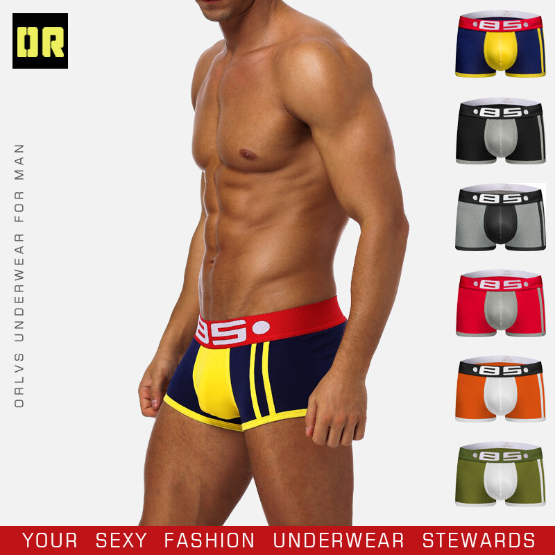 BS ผ้าฝ้าย Boxershorts ผู้ชายสบายกางเกงชุด Трусы Мужские Боксеры เกย์ชุดชั้นในเซ็กซี่นักมวย5สีจัดส่งฟรี