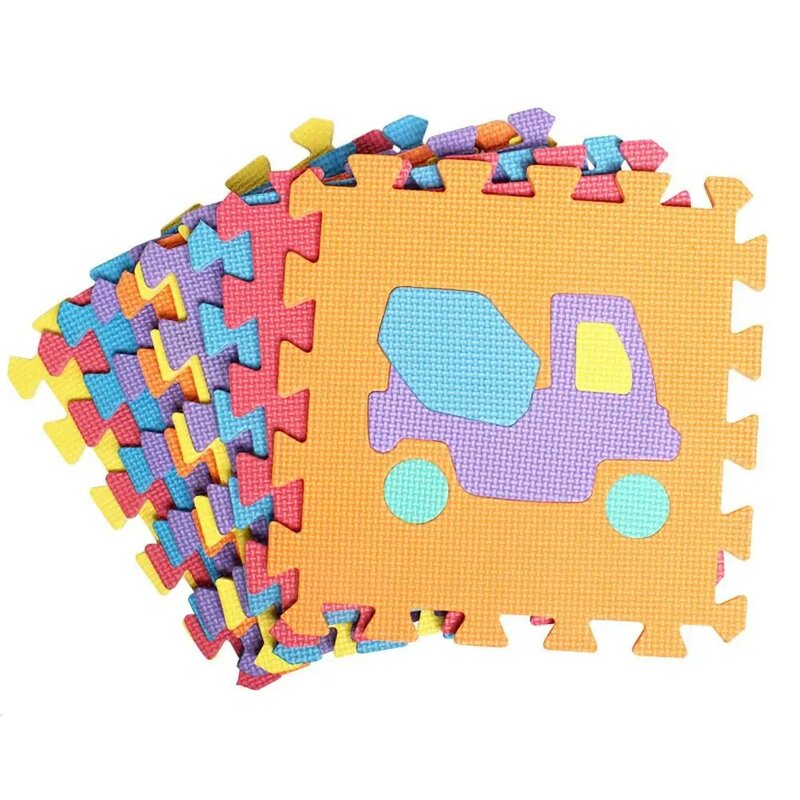 10Pc 동물 패턴 거품 퍼즐 키즈 러그 카펫 분할 공동 EVA 아기 놀이 매트 실내 부드러운 활동 퍼즐 매트 만화 패턴