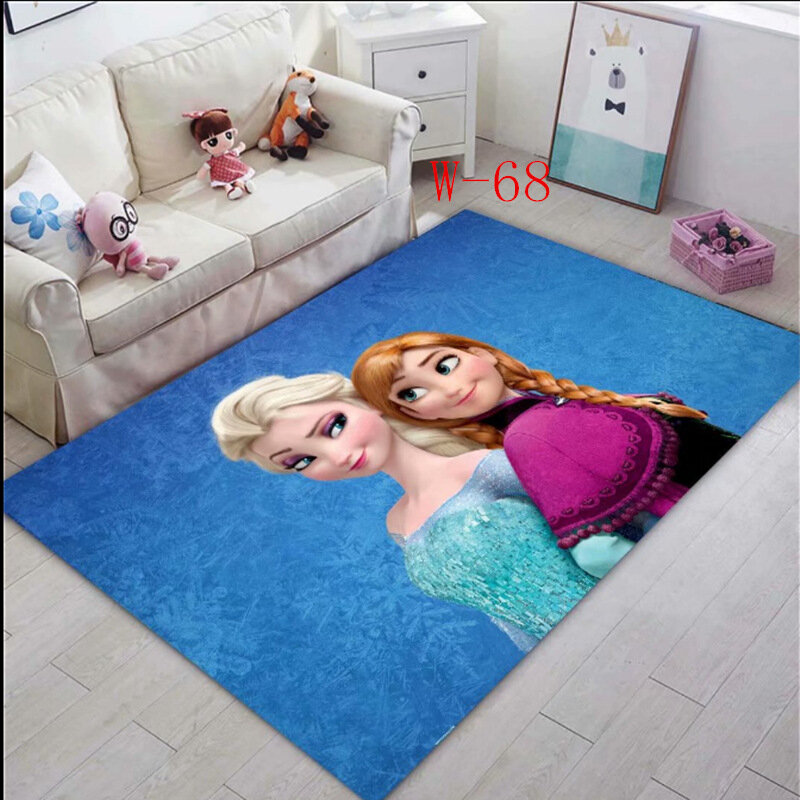 Disney-alfombra de Frozen para habitación de niños, manta de sala de estar, manta para gatear, Elsa, Anna, princesa