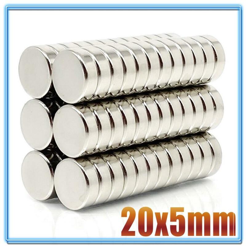 5 ~ 200Pcs N35 Magnet Round 20X20X2 20X3 20X4 20X5 Magnet Neodymium Permanen NdFeB Super Kuat Magnet Kuat 20*3 20*5