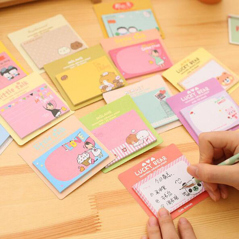Note Pad Cartoon Stationery Sticky Notes New Kawaii Memo Pad Tearable Stickers School Office Gift Supplies 3PCS