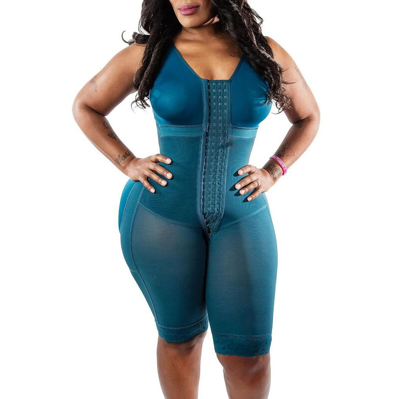 2020 Women Postoperative Shapewear Solid Color New Breasted One-piece  High Compression Faja Bra Waist Trainer Slimming