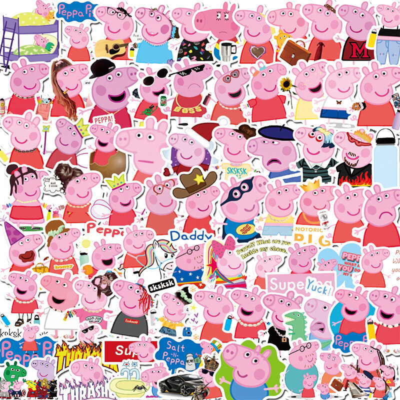50 unids/set Peppa Pig 3D Bubble Sticker toy Patrulla Canina figuras de acción juguete niños juguetes regalos