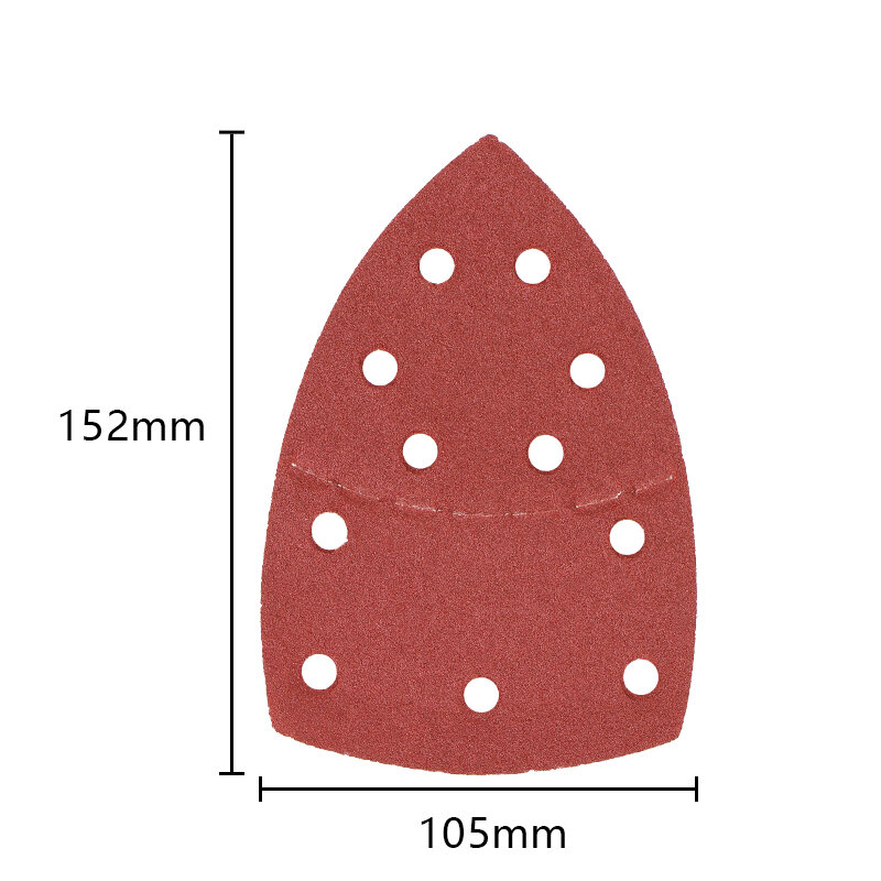 CMCP-Papier de Verre Auto-Adhésif, Disque Abrasif pour Outil de Polissage, 11 Trous, Triangle, Boucle à Crochet, Grain 40-2000, 10 Pièces