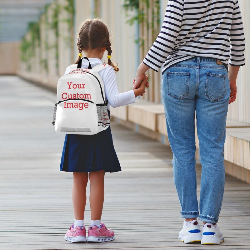 Novas crianças mochilas diy imagem personalizada meninas meninos sacos de escola da criança crianças neoprene mochila do jardim de infância dos desenhos animados bolsa