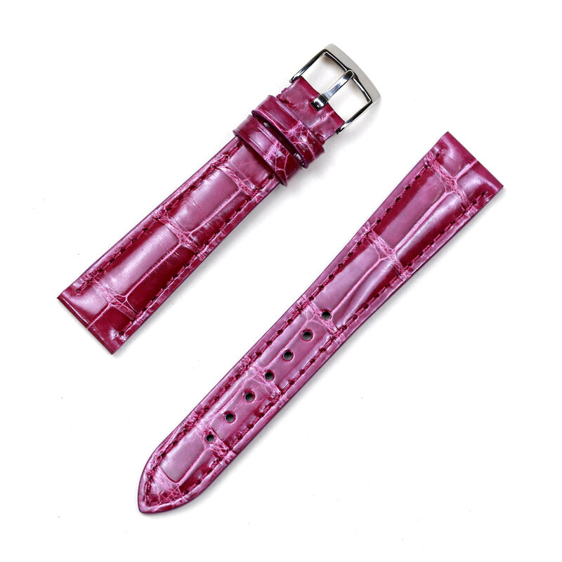 Pesno Suitable for Zenith Captain Women Watch Band Alligator Skin Leather Watch Strap 17mm Beautiful Purple Watch Accessories