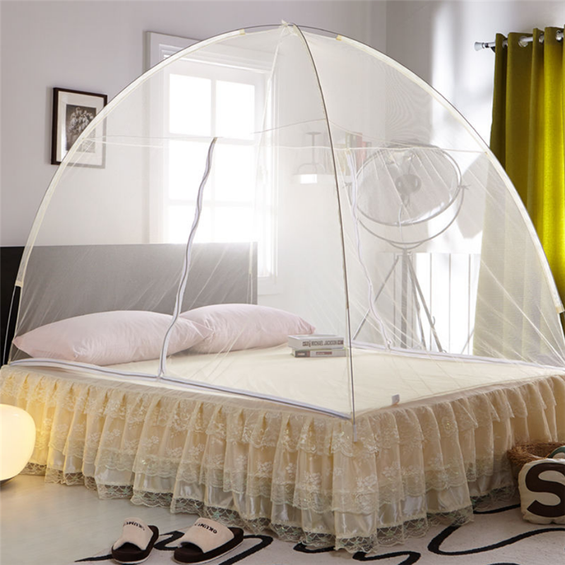 New Folded Yurt Bed Nets 1.5/1.8m Bed Household Mosquito Net Dormitories Student Portable Tent Bedroom Mosquito Netting 4 Colors